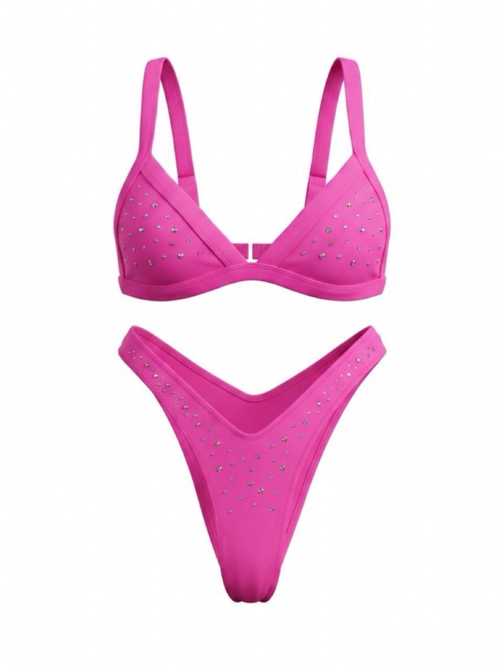 Hot Pink Rhinestone Bikini Set - GrlFriday Shop